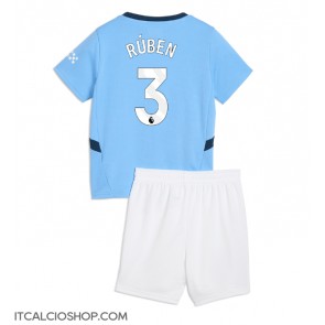 Manchester City Ruben Dias #3 Prima Maglia Bambino 2024-25 Manica Corta (+ Pantaloni corti)